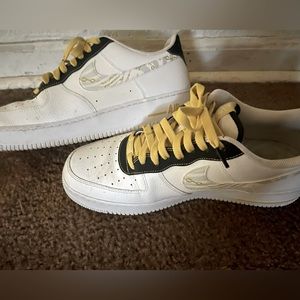 I am selling 2 pairs of shoes Nike Air Force ones and a pair of Jordan’s size 12